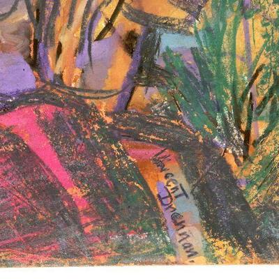 circa 1940's Watercolor/Pastel 24" x 18" Signed Vincent Drennan #097