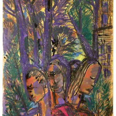 circa 1940's Watercolor/Pastel 24" x 18" Signed Vincent Drennan #097