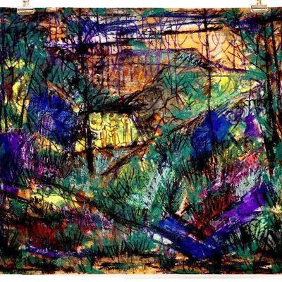 circa 1943 Pastel/Watercolor 24" x 18" Signed Vincent Drennan #021