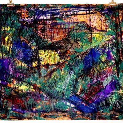 circa 1943 Pastel/Watercolor 24" x 18" Signed Vincent Drennan #021