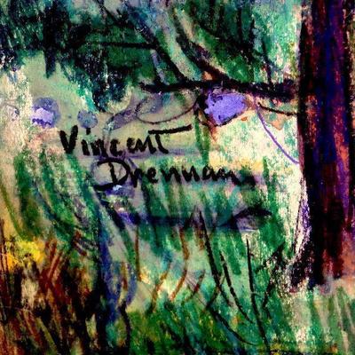 circa 1940's Pastel/Watercolor 24" x 18" Signed Vincent Drennan #026