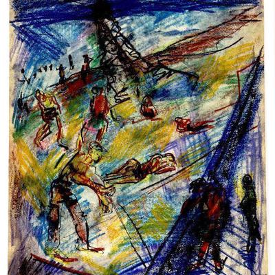 circa 1941/42 Pastel/Watercolor 24" x 18" Signed Vincent Drennan #033
