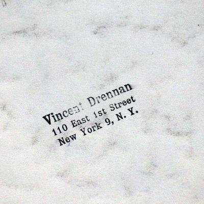 circa 1940's Watercolor 14" x 10.5 Signed Vincent Drennan #015