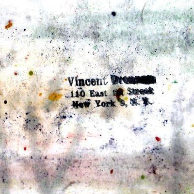 circa 1940's Watercolor Painting 17" x 14" Signed Vincent Drennan #013