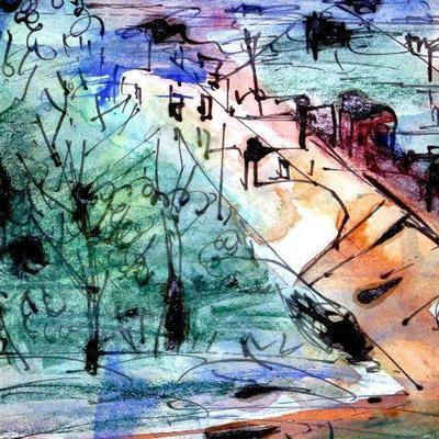 circa 1940's Watercolor/Pastel 14" x 11" Signed Vincent Drennan #016