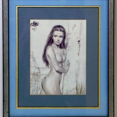 Joseph Wallace King VINCIATA Vintage Lithograph in Frame - A-048