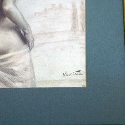 Joseph Wallace King VINCIATA Vintage Lithograph in Frame - A-049