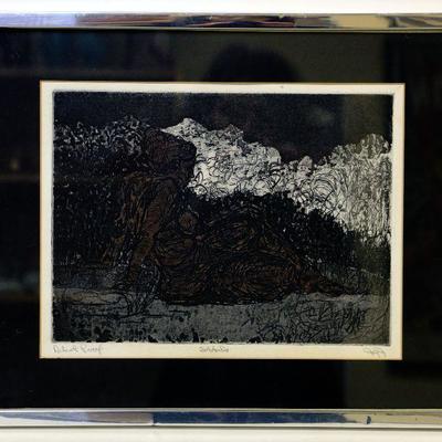Vintage Etching Solitude Artist Proof Signed - A-019
