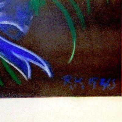 circa 1945 Watercolor Painting Signed R.K. - A-020