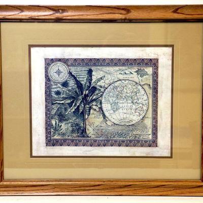 Tina Chaden Global Safari MAP Print in Frame - Nice Wall Decor Piece - A-027