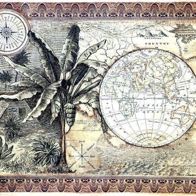Tina Chaden Global Safari MAP Print in Frame - Nice Wall Decor Piece - A-027