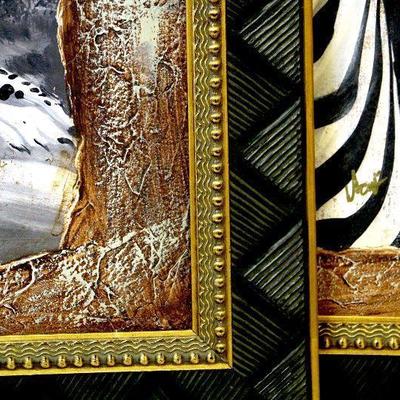 Pair of Vintage Art Works - Giclee on Canvas Framed - A-011