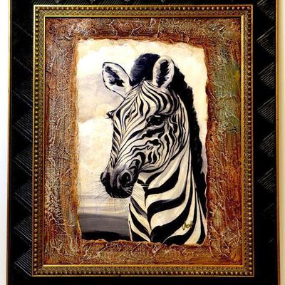 Pair of Vintage Art Works - Giclee on Canvas Framed - A-011
