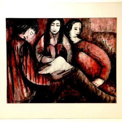 Shulamith WITTENBERG-MILLER Original Watercolor Painting Signed - A-009