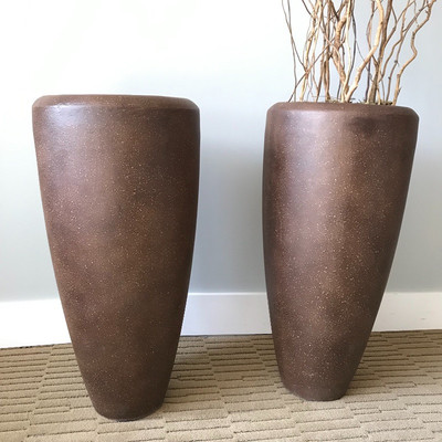 Lot 3 - Two Brown Resin Urns
