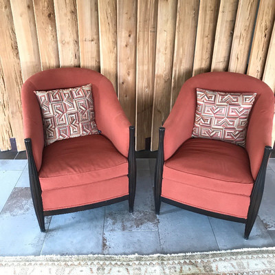 Lot 5 - Pair Drexel Heritage Club Chairs 