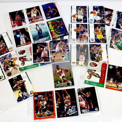 BASKETBALL CARDS COLLECTION - Mixed Brands/Years/Stars 60 Sheets - Approx 400 cards