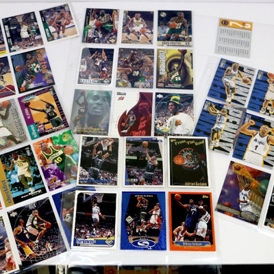 BASKETBALL CARDS COLLECTION - Mixed Brands/Years/Stars 60 Sheets - Approx 400 cards