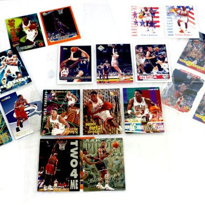 BASKETBALL CARDS COLLECTION - Mixed Brands/Years/Stars 60 Sheets - Approx 400 cards