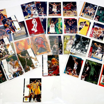 BASKETBALL CARDS COLLECTION - Mixed Brands/Years/Stars 60 Sheets - Approx 400 cards