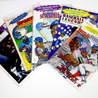 Vintage Baseball Superstars and Legends Comics and Cards Collection