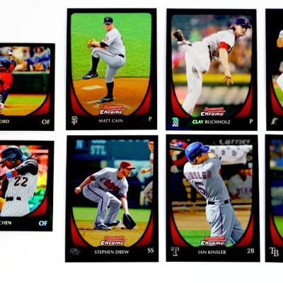 2011 BOWMAN CHROME TOPPS BASEBALL CARDS SET OF 57 - ALL MINT