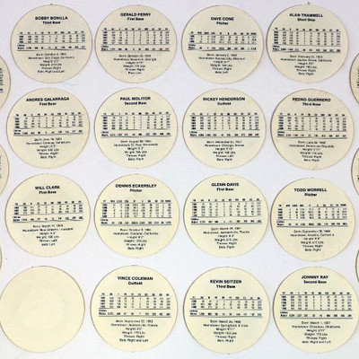 22 Vintage All Star Baseball MLB Player Discs for Cadaco Game circa 1988