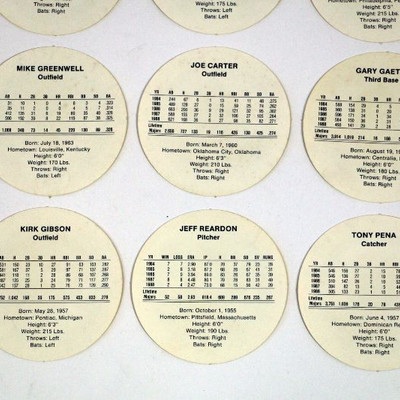 22 Vintage All Star Baseball MLB Player Discs for Cadaco Game circa 1988