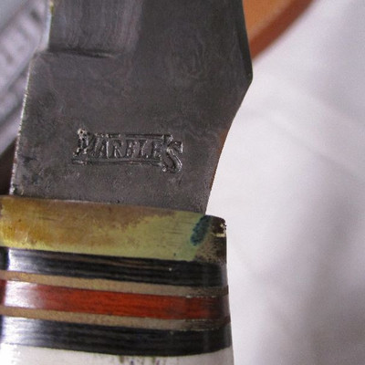 Marbles Damascus Upswept Skinner Stag Knife