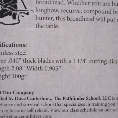 The Pathfinder PHS Series 100gr Broadhead