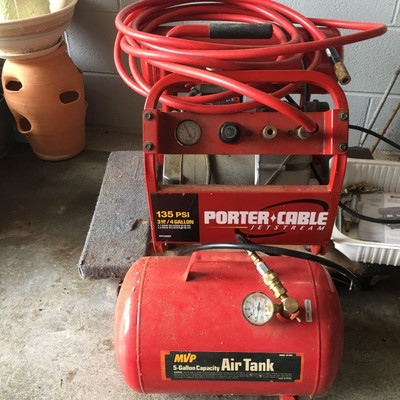 Lot 30 - Porter Cable Compressor and Air Tank