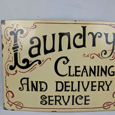Laundry Cleaning And Delivery Service Metal Sign, 16