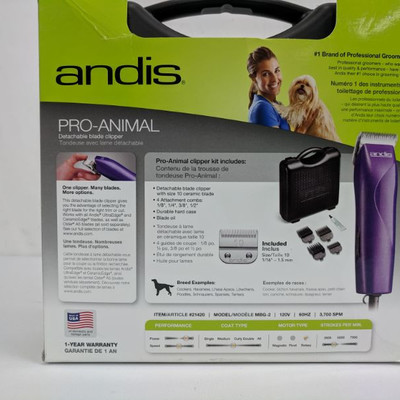 Andis Pro-Animal Detachable Blade Clipper - Opened