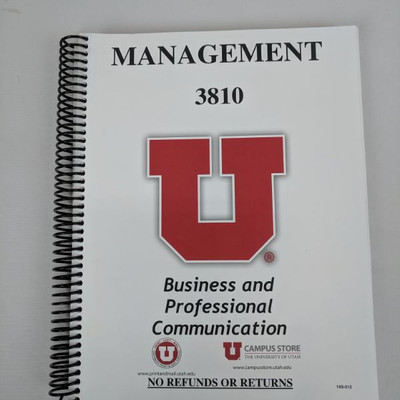 Management 3810 Business and Professional Communications, U of U