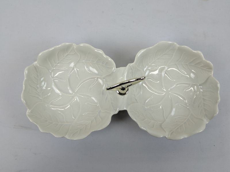 Vintage Cabbage Divided Condiment Dish
