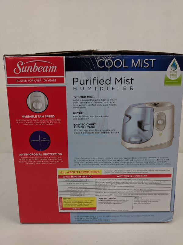 Sunbeam Purified Mist Humidifier - New | EstateSales.org