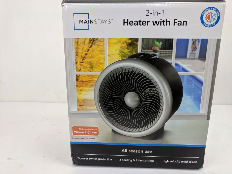 Mainstays Heater With Fan New, Opened Box