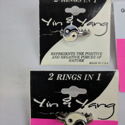 5 Costume Jewelry Ring, 4 Size 6.5, 1 Size 8 - New