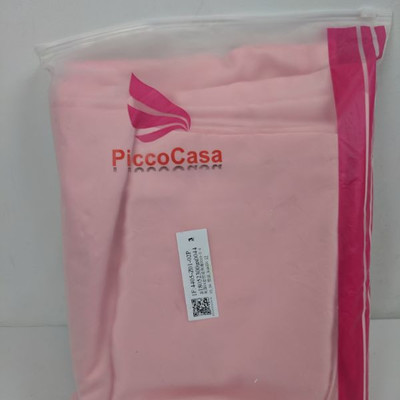 Picco Casa Full/Queen Satin Silk Duvet Cover, 2 Standard Pillowcases, Pink - New