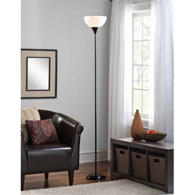 Mainstays Bronze Torchiere Floor Lamp with Bulb Included - New