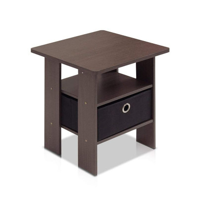Furinno End Table/Night Stand with BIn Drawer, Model #11157 - New