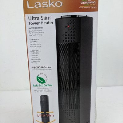 Lasko Ultra Slim Tower Heater - New