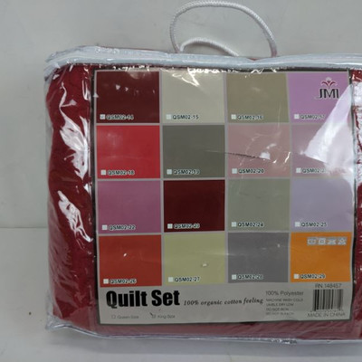 JML Quilt Set, Red - New