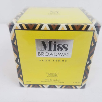 Miss Broadway Perfume to Mimic Burberry Week End. 3.4 oz. Sealed - New