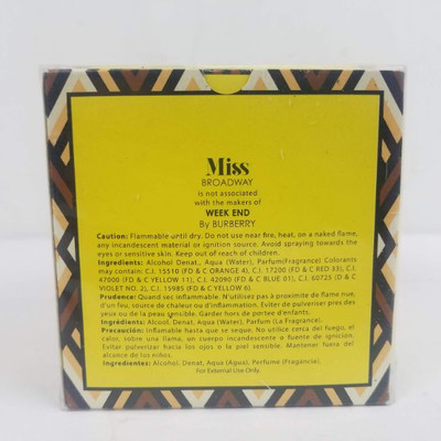 Miss Broadway Perfume to Mimic Burberry Week End. 3.4 oz. Sealed - New