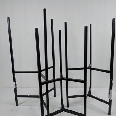 Black Metal Plant Stands, Set of 3 - New