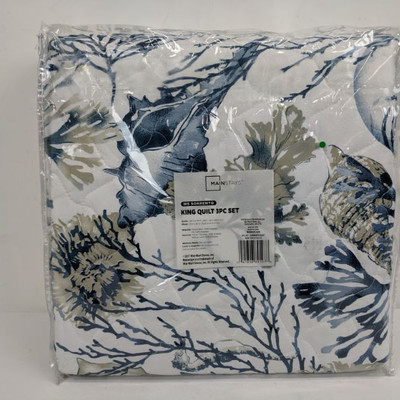 Mainstays Sorrento King Quilt 3 Pc Set - New