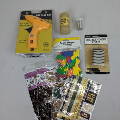 Craft Supplies: Glue Gun, Foam Shapes, Stickers, Ink Blending Foam, More - New