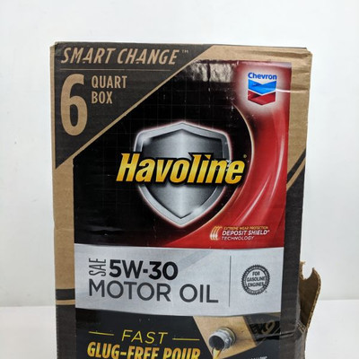 Havoline SAE 5W-30 Motor Oil, 1.5 Gallons - New, Damaged Box