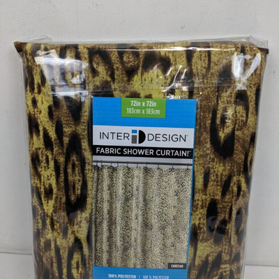 Interdesign Fabric Shower Curtain, Cheetah, 72
